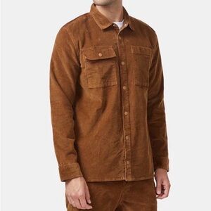 Men’s Tentree Corduroy Asher Shacket Dark Brown Size Medium